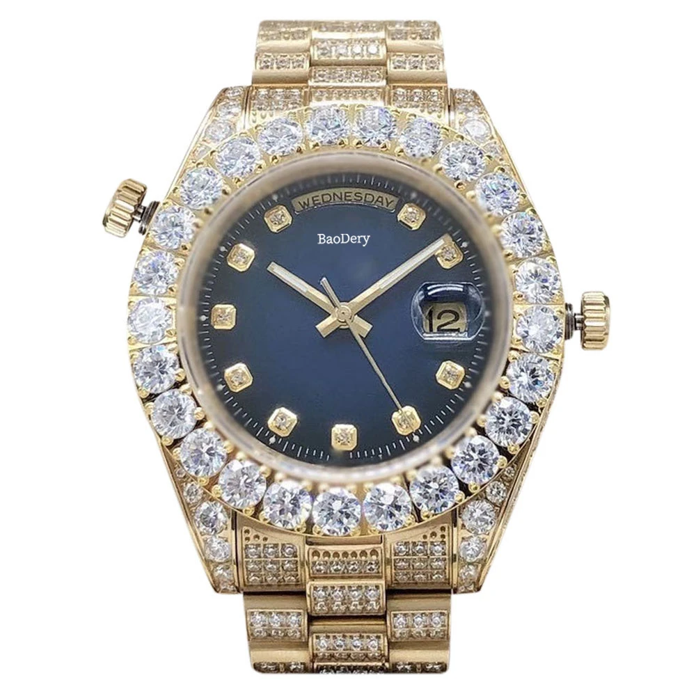 ساعة أوتوماتيكية رائجة البيع مقاس 43 ملم للرجال مع عرض مؤشر نداء خالد