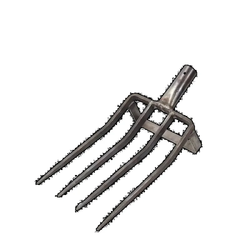 Industrial Grade 5 Tine Carbon Steel Digging Pitchfork Anti Slip Handle Heat Treated Sharp Tines For Soil Loosening Tilling