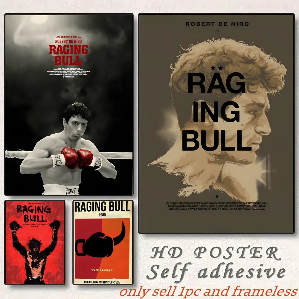 Classic Boxing Movies R-Raging Bull Poster Home Living Bed Room Bar Hallway Sticky Wall Art Printing Aesthetic Decor