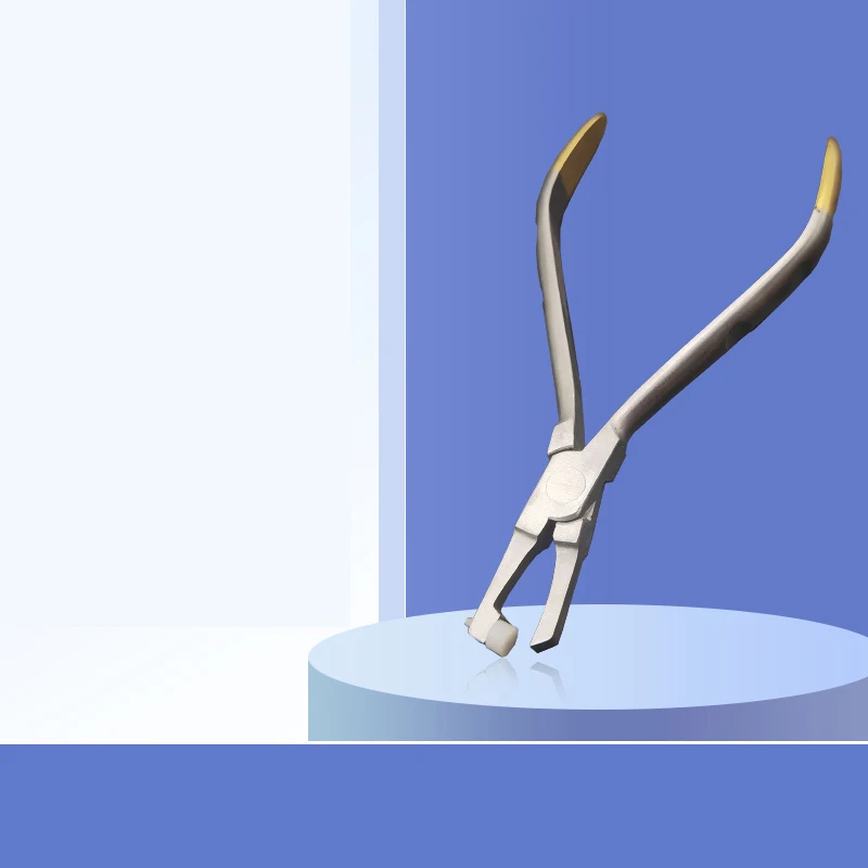 Orthodontic pliers with ring placement removal pliers