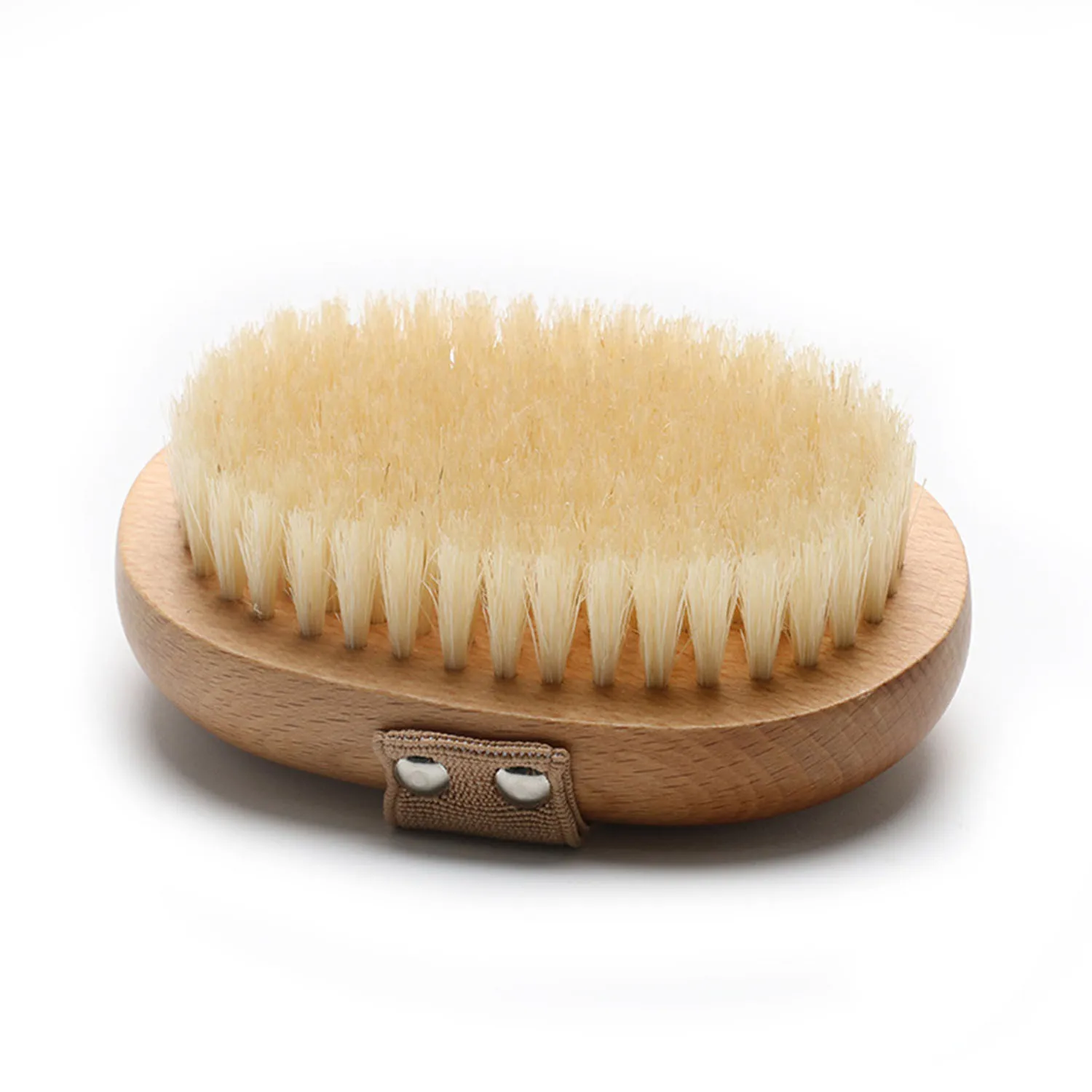 Trockenbürstende Körperbürste, Peeling-Körperwäscher, natürliche Borsten für trockene Haut, verbessert die Durchblutung, stoppt eingewachsene Haare