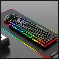 2.4G Wireless Gamer Keyboard And Mouse Set RGB Gaming Keyboard Backlight Gamer Kit 87 Key Charging Keyboard For Computer Pc