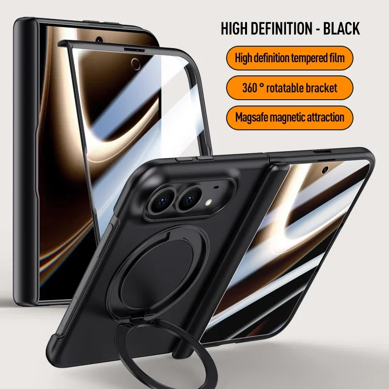 For For Magsafe Charging Best Protection Case for Iphone DUO Folding Design Hinge Finger Ring Stand Holder Tempered Glass Film - Aliexpress Deal