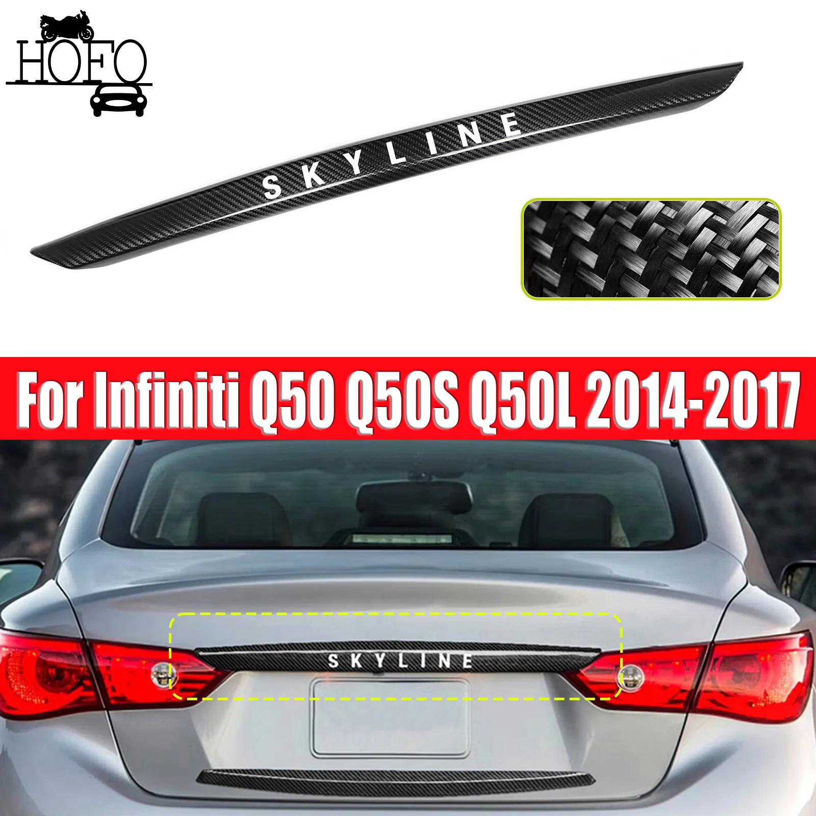 

For Infiniti Q50 Q50S Q50L 2014-2017 Rear Trunk Decorative Upper Trim