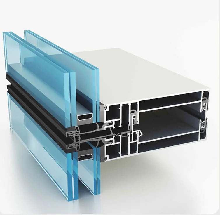 تخصيص جدار الستار الزجاجي/لوحة الحائط الزخرفية/ملامح حائط ستارة الألومنيوم لبناء الإطار جدار الستار أقل #3