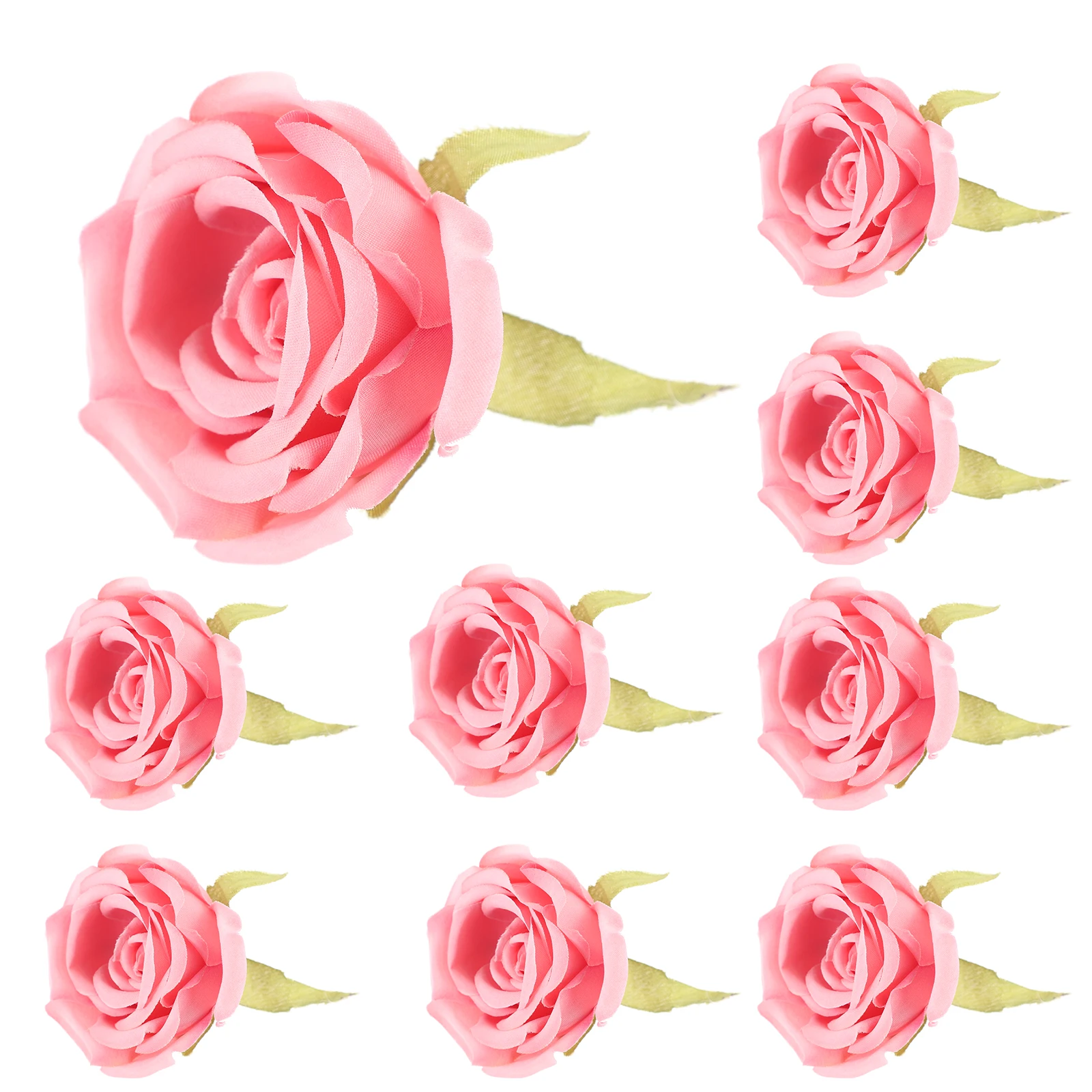 

10pcs Artificial Rose Heads Pink 5 5cm DIY Decorative Flowers Craft Supplies Fake Silk Bridesmaid Accessories