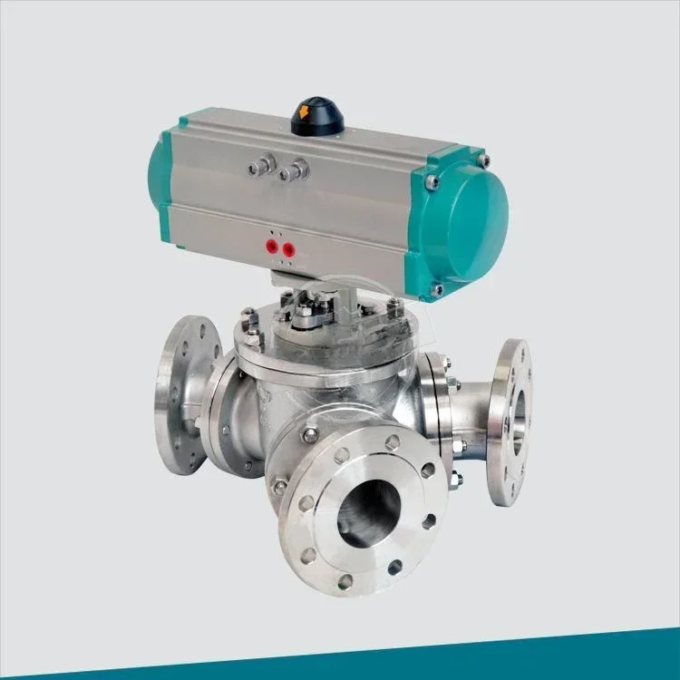 CF8 Pneumatic Y-type three-way ball valve with feedback, signal indication, reversing valve Q641Y135F-10P-DN80