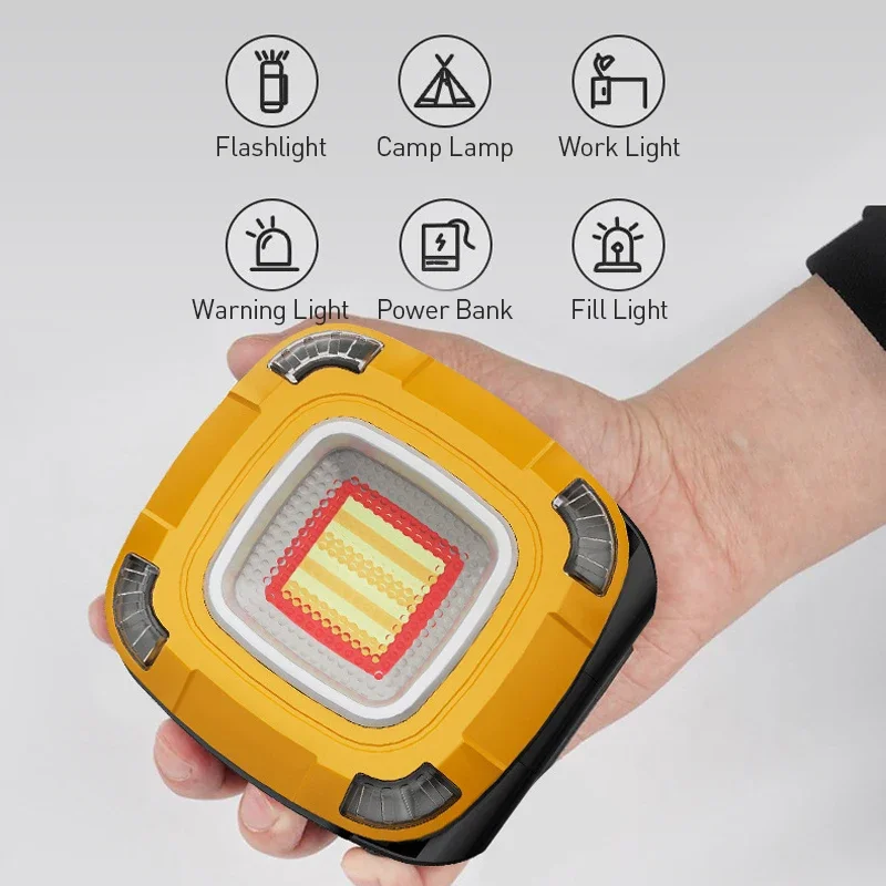 

Outdoor LED Waterproof Multifunction Portable Emergency Light Maintenance Work Light USB Charge Camping Fishing Hiking COB Light