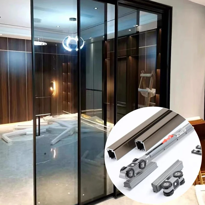 Manufacturer Damping Buffer System Adjustable Pulley Wardrobe Sliding Door Buffer Hanging Wheel