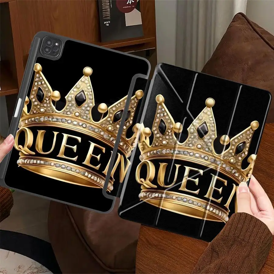 

The Queen Crown Holder Cover Tablet Case For iPad Pro 2025 Pro 11th 10th 9th 8th 7th 12.9inch Mini 6 7 Air 4 5 M3 M2 M4 11inch