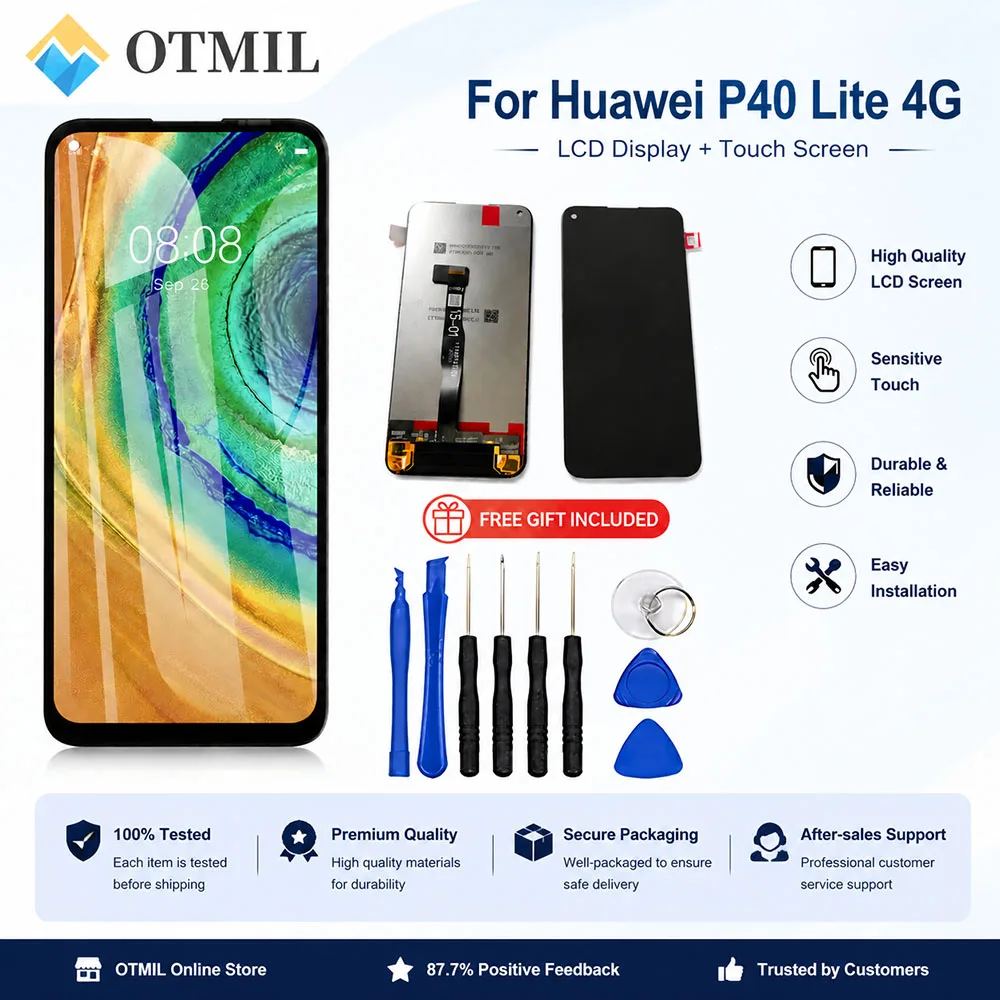 Incell Display Screen For Huawei P40 Lite 4G JNY-L21A JNY-L01A JNY-L21B JNY-L22A With Repair Kit HD Display Screen Replacement