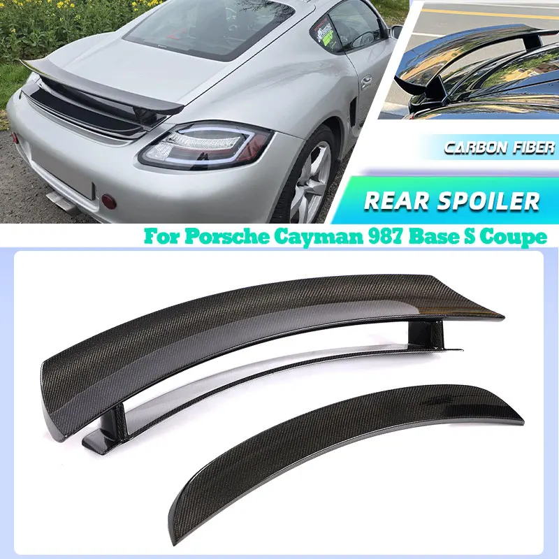 

Full Carbon Fiber Car Rear Trunk Spoiler Wings for Porsche Cayman 987 Base S Coupe 2D 2005-2012 Rear Spoiler Boot Wing Lip FRP