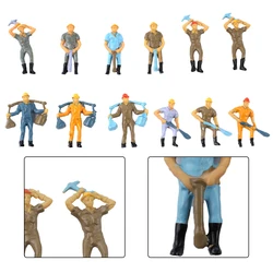 12pcs/lot 1:48 O Scale Model Railway Worker Toys Miniature Figures Architectural Train Landscape People Layout