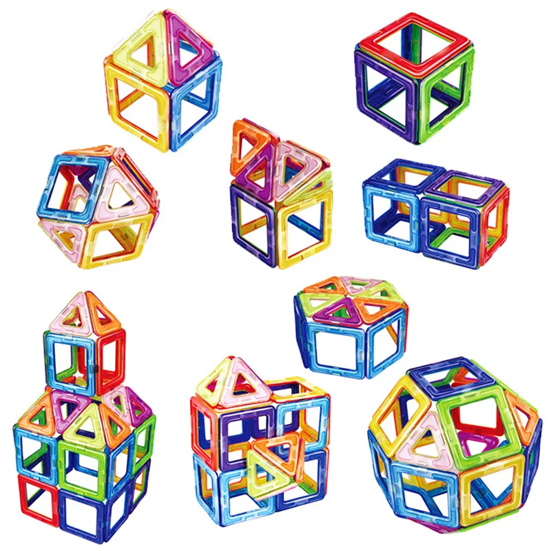 Children DIY Puzzle Toys Big Size Magnetic Building Blocks Toys Designer Construction Triangle Model Puzzle Educational Toys