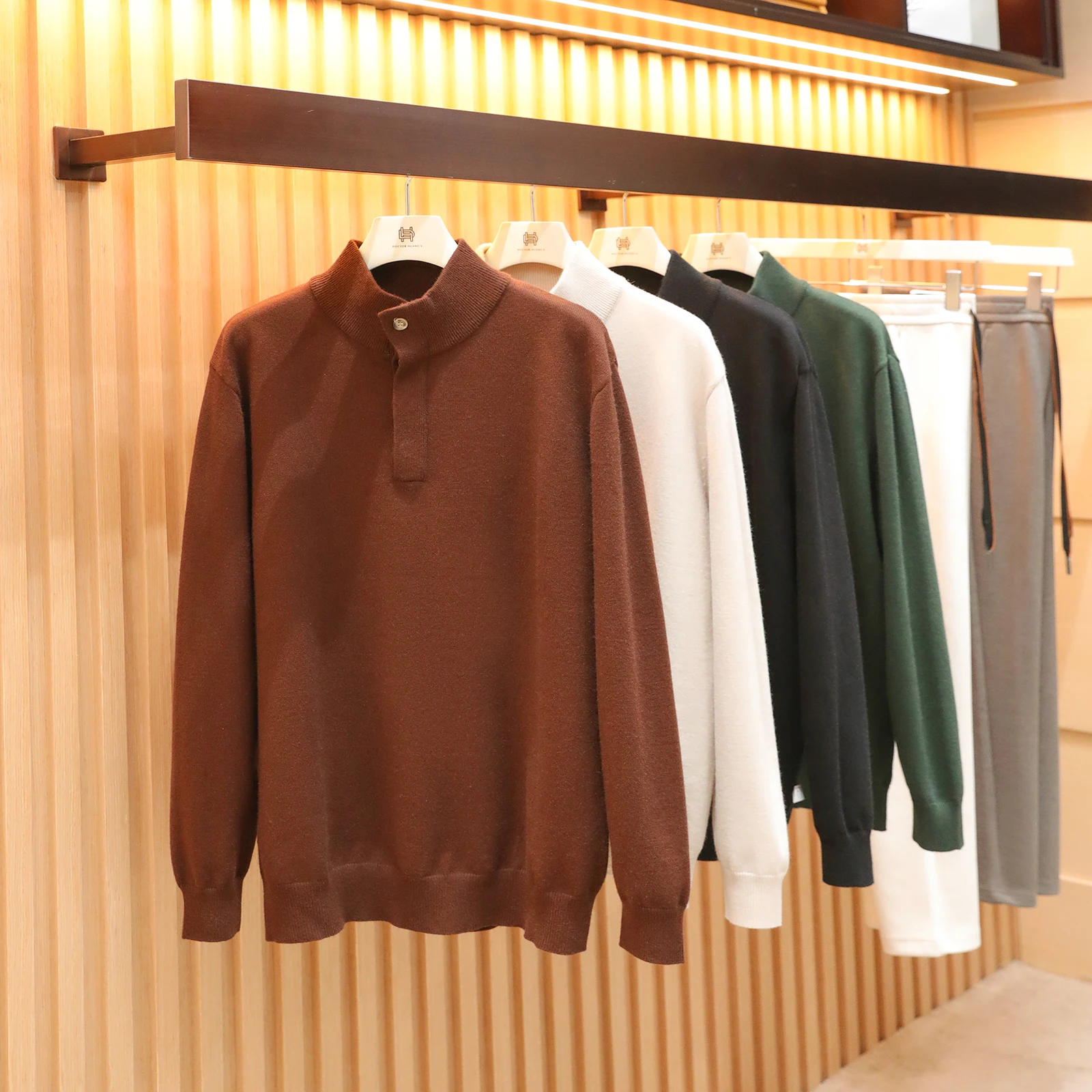 

Итальянский люксовый мужской вязаный шерстяной свитер с высоким воротником, повседневный, из мягкой шерстяной смеси, для активного отдыха