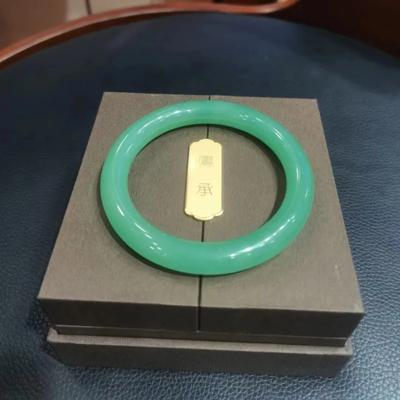 

Новый оригинальный экологический изысканный браслет из зеленого жадеита, натуральный нефритовый браслет Dongling, круглое кольцо на руку, ювелирные изделия на удачу