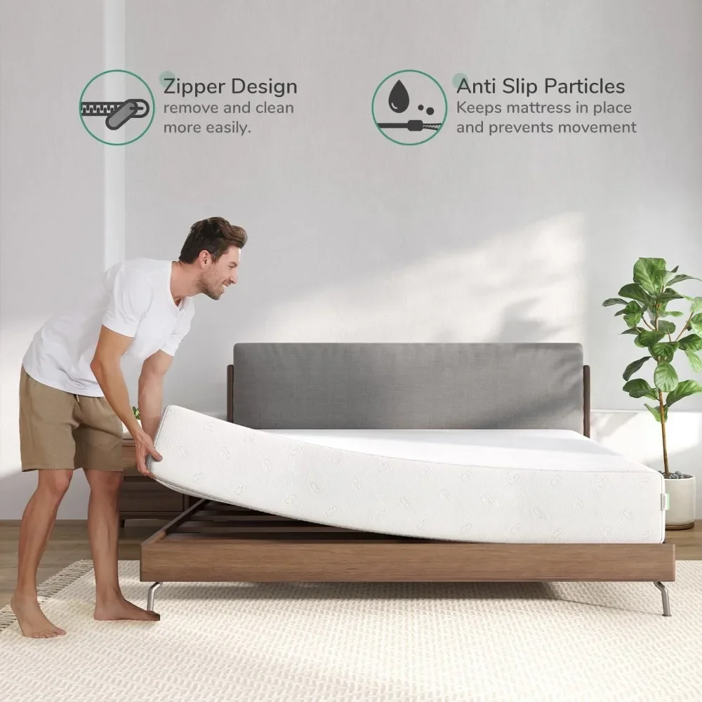 Matelas Queen en Mousse à Mémoire de Forme de 12 Pouces, avec Mousse Confortable pour les Instituts de Pression, Juste Parfaite et Lavable