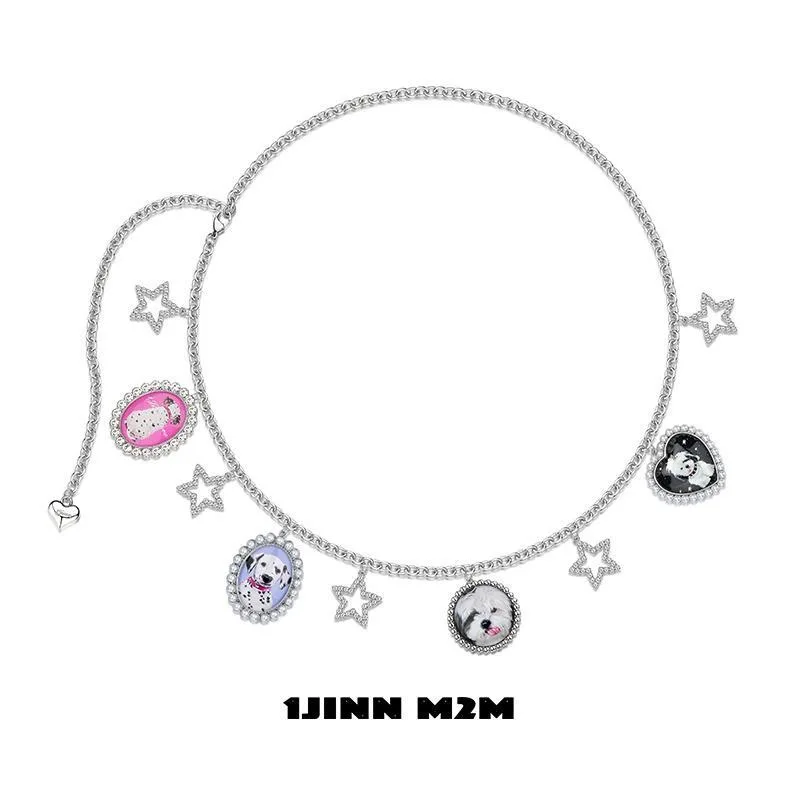 Cat and puppy combination waist chain trendy clothing can also be worn as a necklace accessory