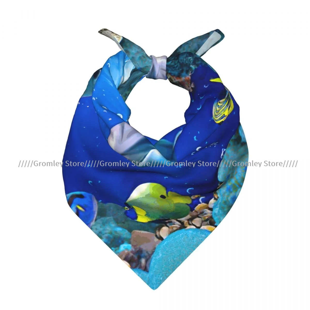 Square Scarf Women Underwater Fish Dolphins In The Seabed Bandana Headscarf