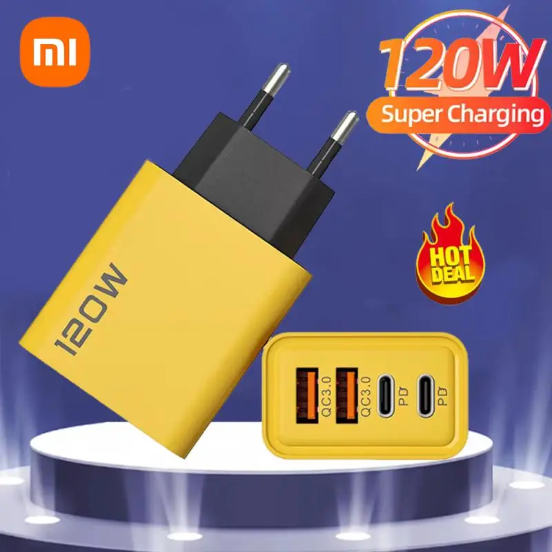 XIAOMI 120W PD USB Charger Fast Charging Type C Mobile Phone Adapter For IPhone Samsung Quick Charge 3.0 EU/US Plug Wall Charger