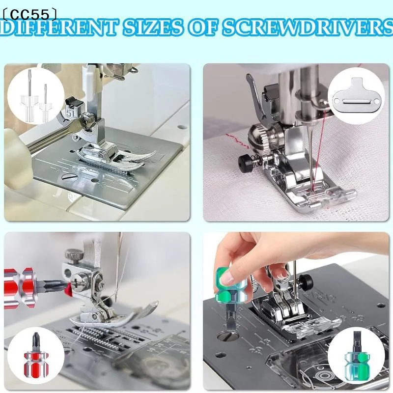 15Pcs Sewing Machine Maintenance Kit Screwdrivers Tweezers Brushes Rippers And Case Sewing Machine Cleaning Kit〔CC55〕