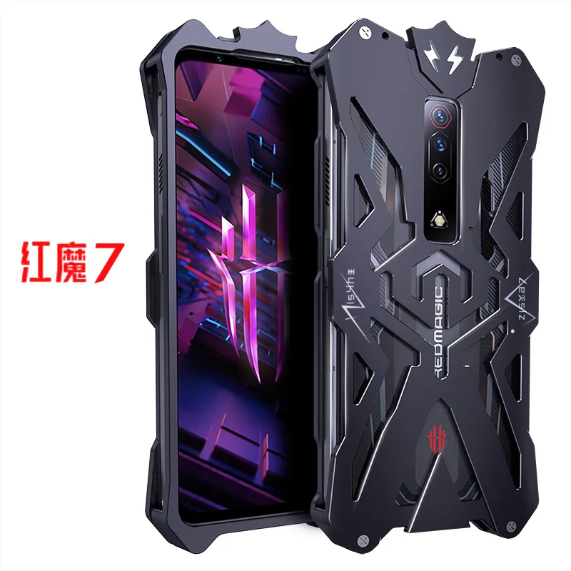 Luxury New Thor Punk Aluminum Bumper Metal Shockproof Armor Case For Zte Red Magic 7s 7 6 pro 5S 5G Shockproof Heavy Duty Cover