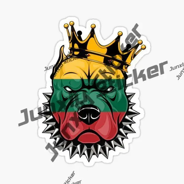 Lithuania Flag Dog Sticker Motorhome Campe PVC Boat Accessories Style for Car Stickers Racing Rally Decoration Decal Waterproof