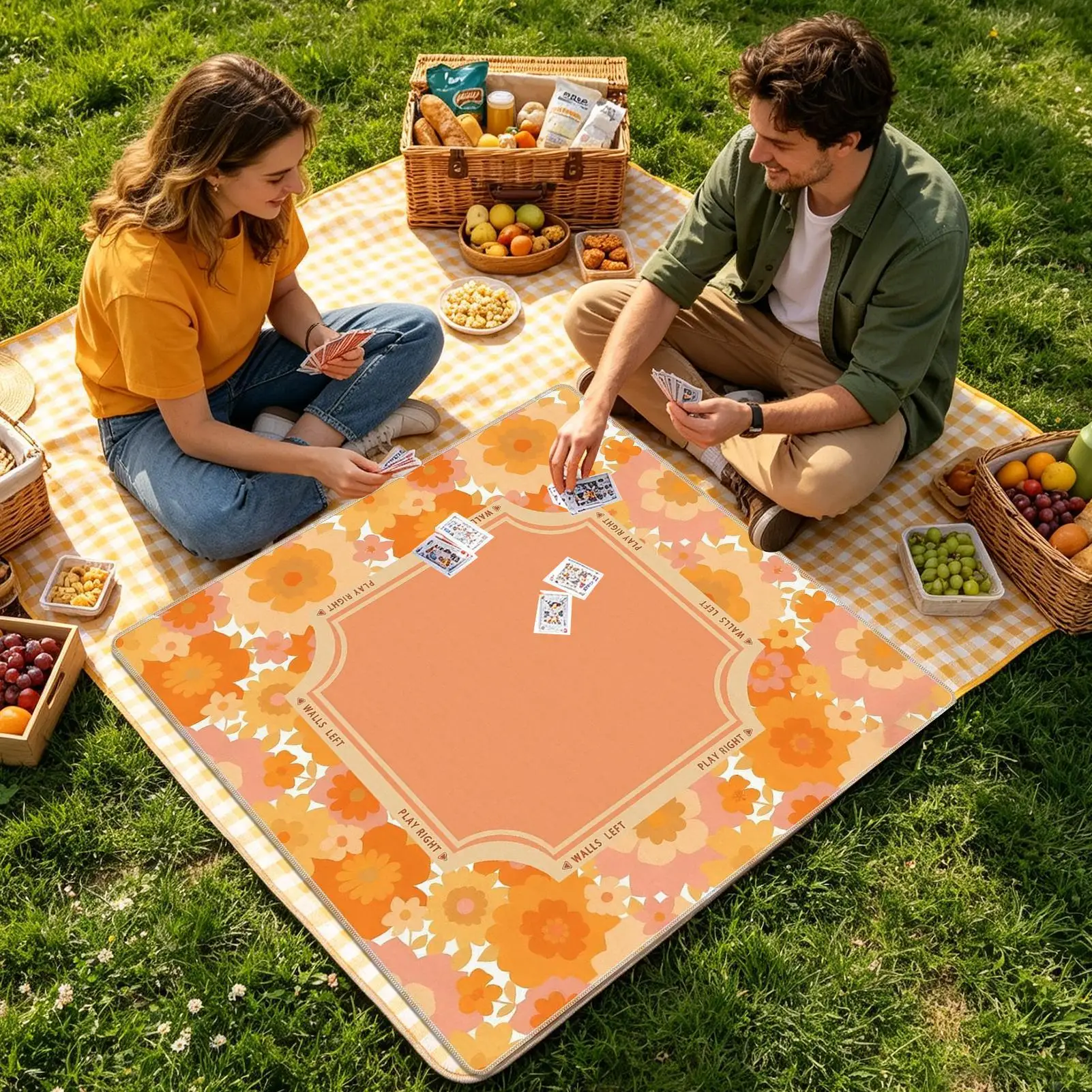 Mahjong Mat Vintage Non-Slip Tropical Plants 80x80cm Poker Card Board Table Cover For Tile Games Home Dorm Apartment Living Room
