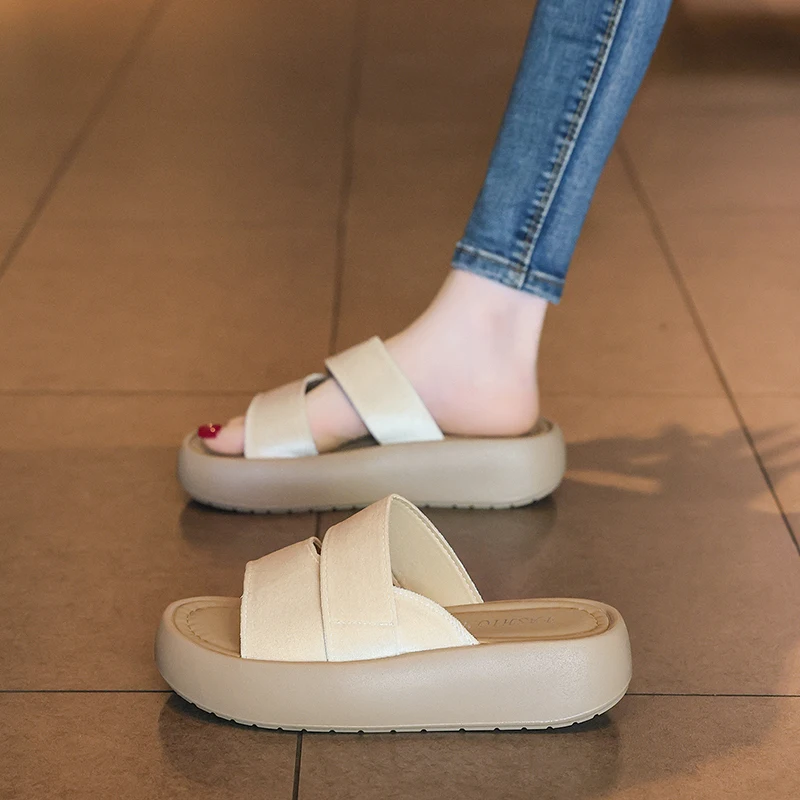 

Lazy Wind Daily Wear Women Casual Slippers Anti Slip Quick Match Design No Complex Collocation Daily Outdoor Footwear