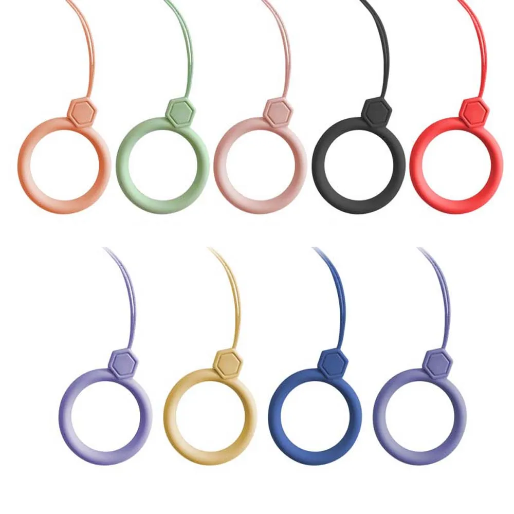 

Cute Simple Mobile Phone Accessories Shatter-resistant Silicone Keycord Phone Strap Key Straps Lanyard Finger Ring Strap