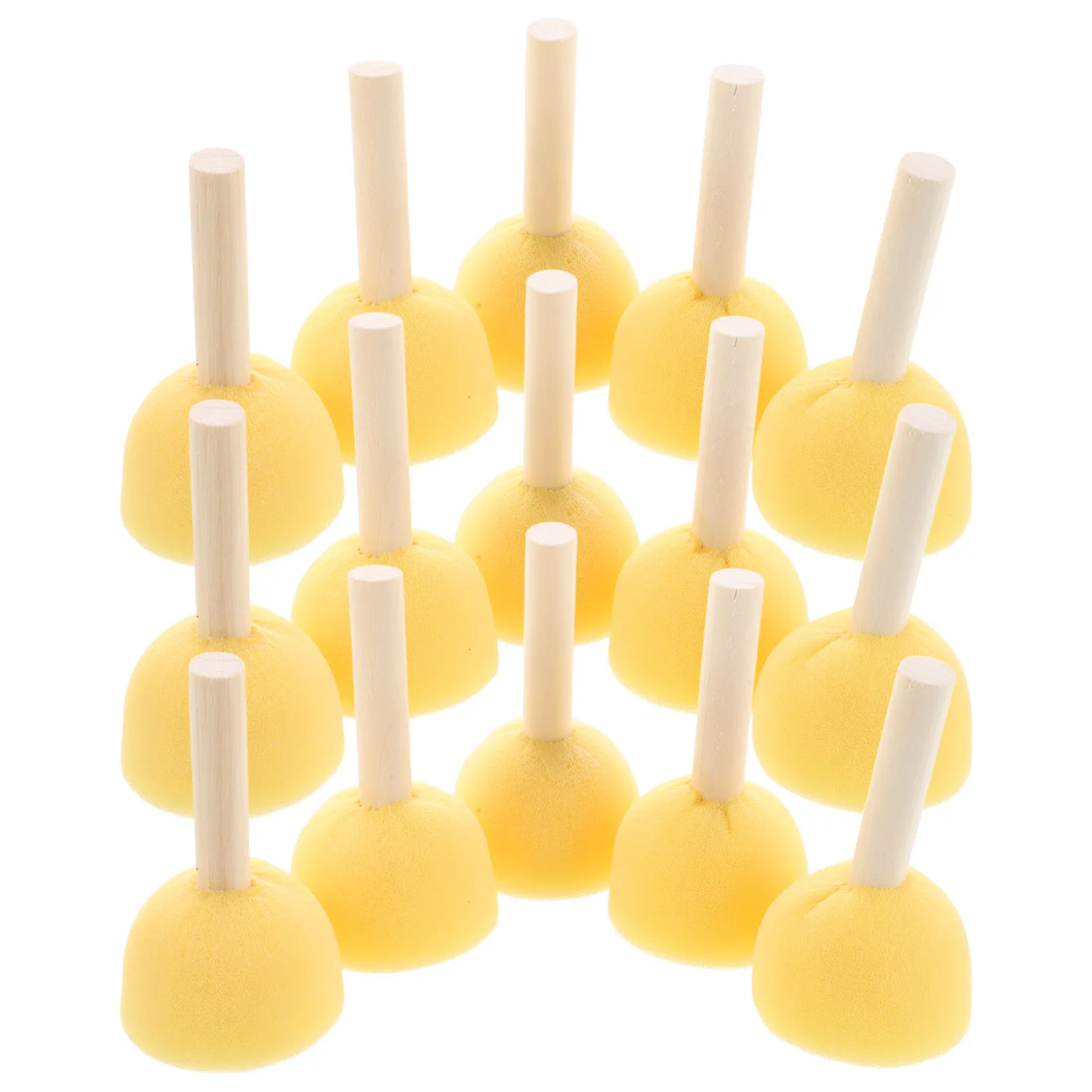 40Pcs Mushroom Round Sponge Paint Brush Soft Foam Tips Wooden Handle Reusable Painting Sponge Tool for Arts Crafts Acrylic