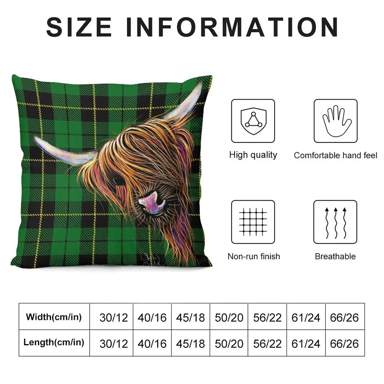 SCoTTiSH HiGHLaND CoW ' TaRTaN NooDLeS G ' by SHiRLeY MacARTHuR Throw Pillow luxury home accessories Bed pillowcases pillow