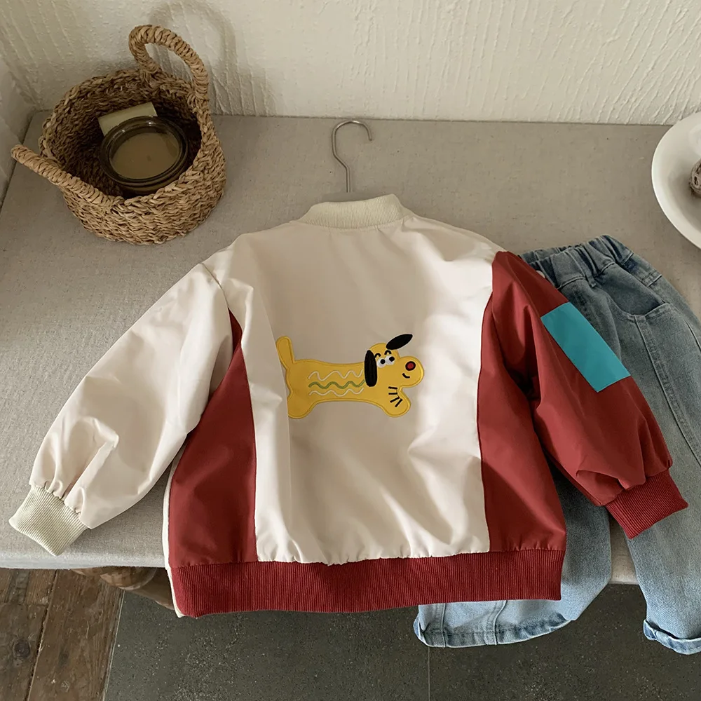 Jacket Cardigan Trend Baseball Jacket Color Blocking Boys Children 2026 Spring Autumn New Fashionable Personality All-matching