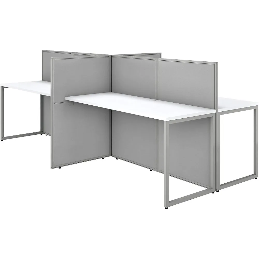 

Bush Business Furniture Cubicle Desk with Privacy Panels | Easy Office Collection Four Person Computer Table Workstations | 60Dx