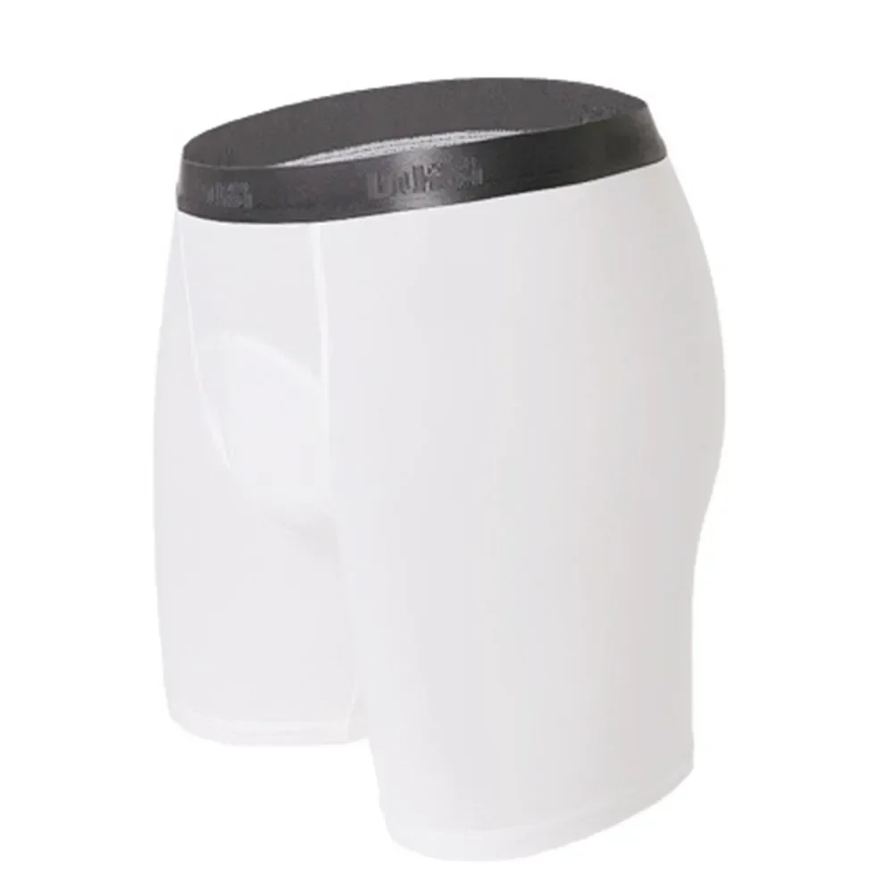 Pantalones cortos largos de nailon sexis para hombre, ropa interior con bolsa, bragas suaves convexas en U, calzoncillos deportivos, pantalones cortos esculpidos