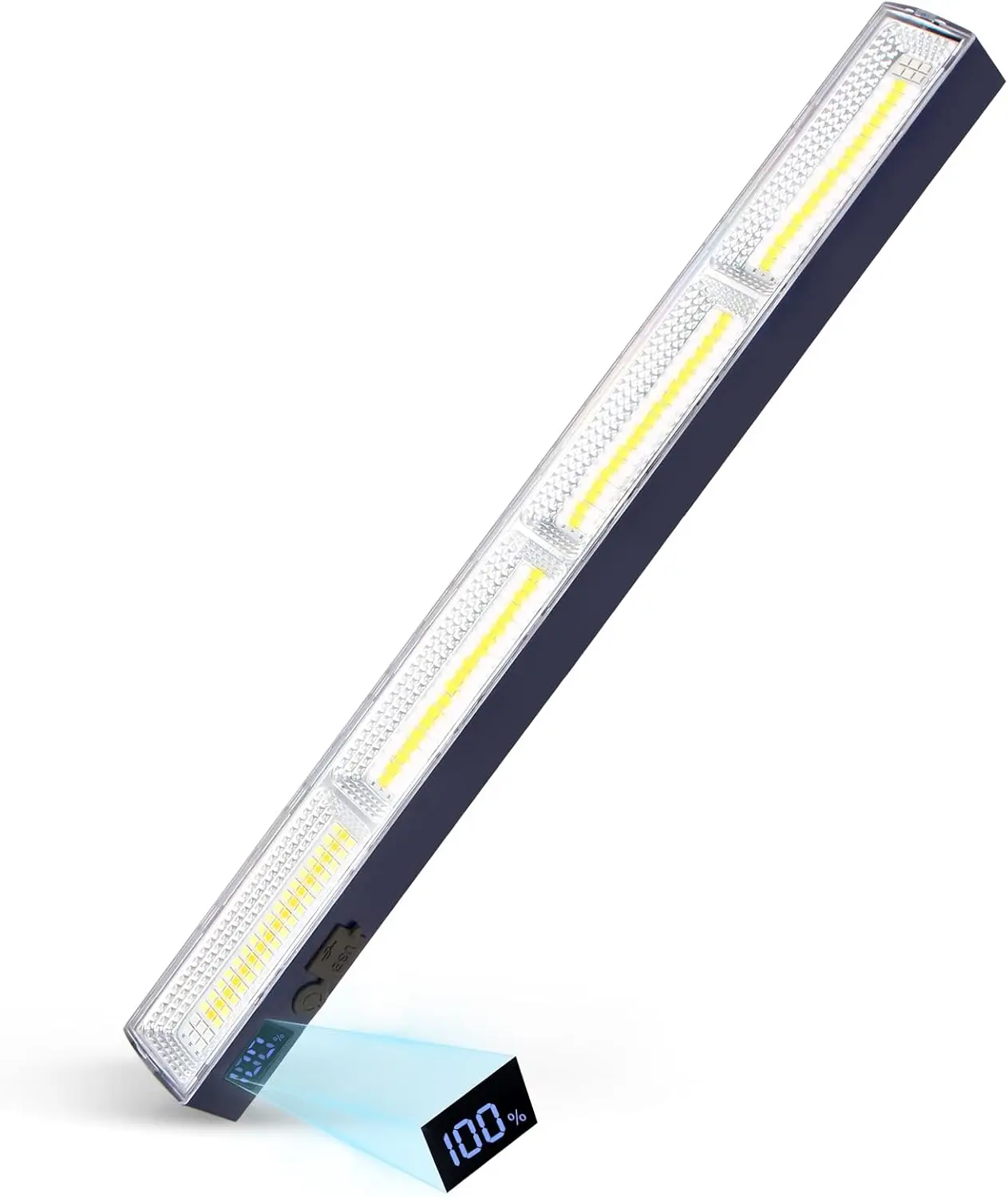 

Magnetic Light Bar, 15.75in 7500mAh 8000 Lumens Rechargeable Portable Lamp with 216 LED Bulbs and Hook, 3 Color Modes for