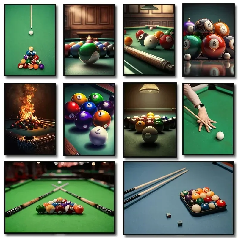 Vintage Billiards Pictures Posters Prints Modern Sports Snooker Wall Art Canvas Painting Nordic for Living Room Club Home Decor