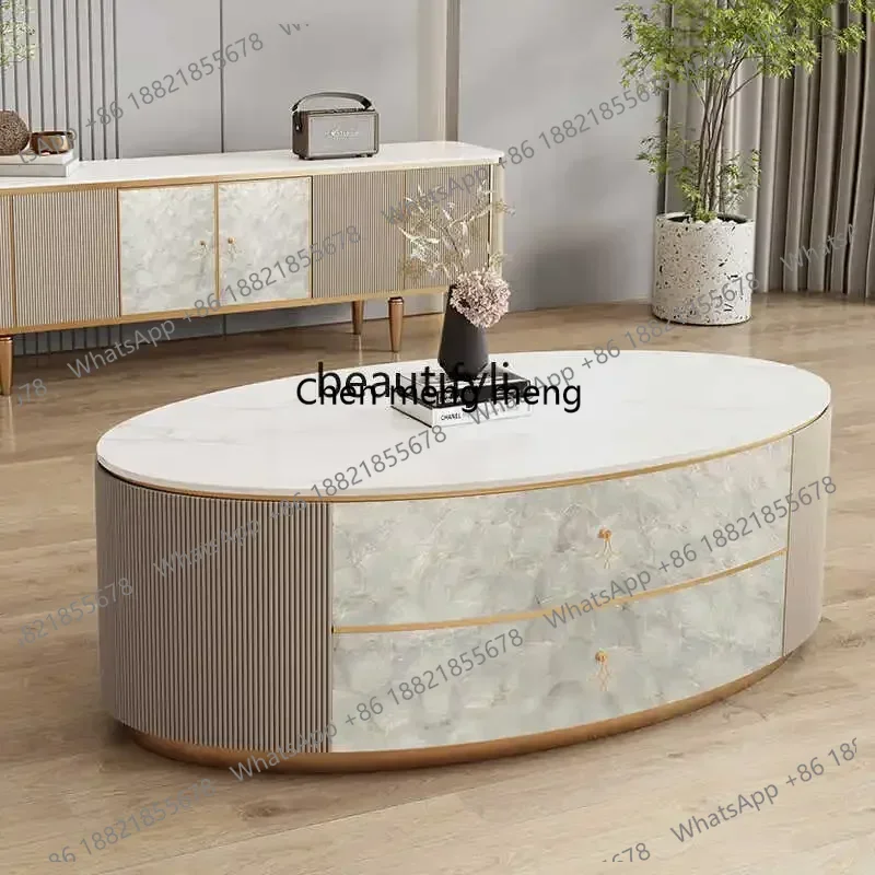 

Y183FAModern light luxury solid wood coffee table TV cabinet combination American small apartment living room audio-visual cabin