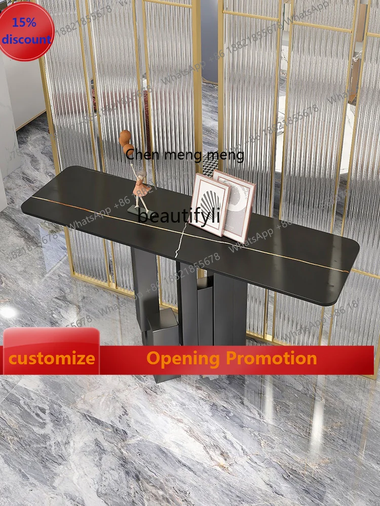 

S7486 ss zq Nordic Minimalist Mild Luxury Marble Minimalist Console Tables Entrance Cabinet Ultra-Thin High-End Console