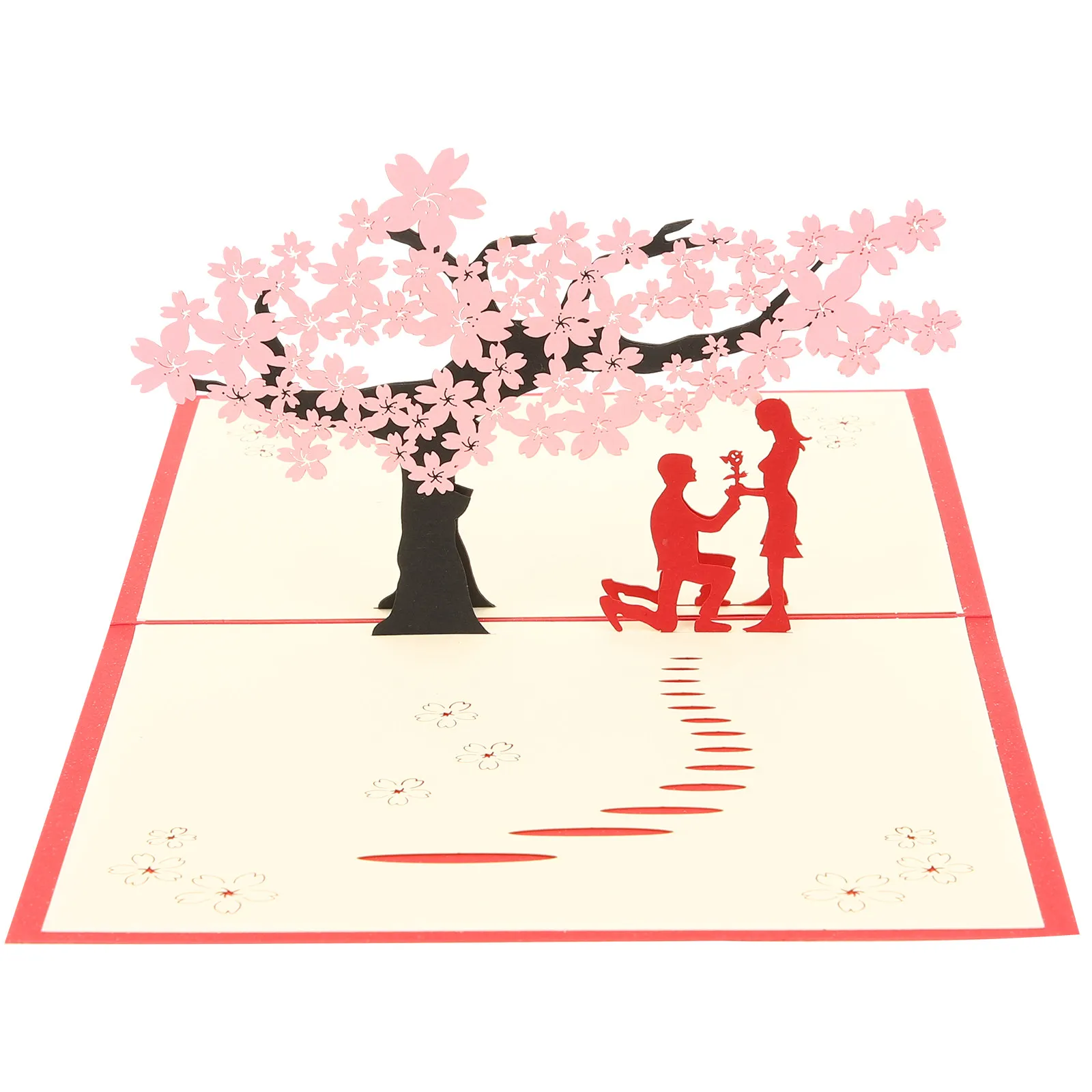 

Набор из 2 романтических 3D-открыток с вишнями для жены: поздравительная открытка на годовщину, подарок на день рождения, открытки для выражения любви