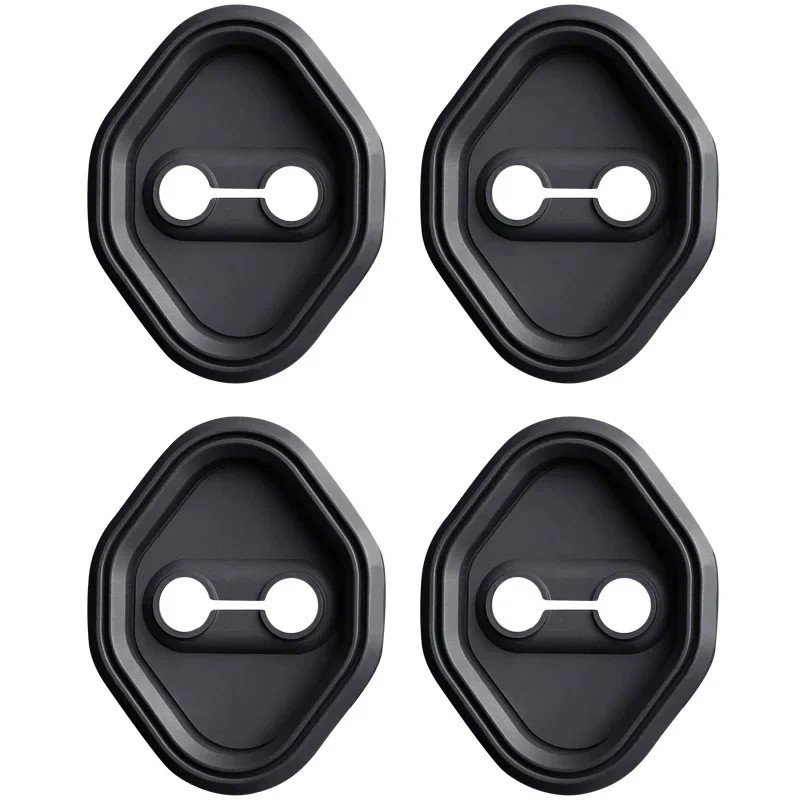 For Jaguar F-PACE F-TYPE XEL XFL E-PACE Silica Gel Black Car Door Lock Cover Trim Car Accessories 4 Pcs