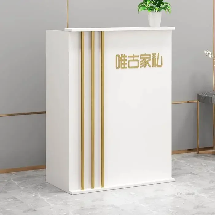 Nordic Front Desk Reception Desk for Beauty Salon Bar Table Cashier Counter Shop Small Clothing Store Cashier Office Furniture