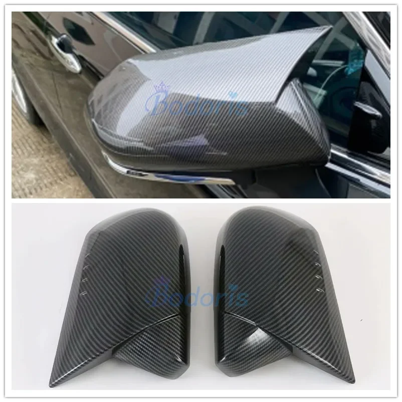 

For Toyota C-HR Camry Prius Avalon 2019 2020 Side Mirror Cover Carbon Fiber Look Rear View Caps Overlays Car Styling Accessories
