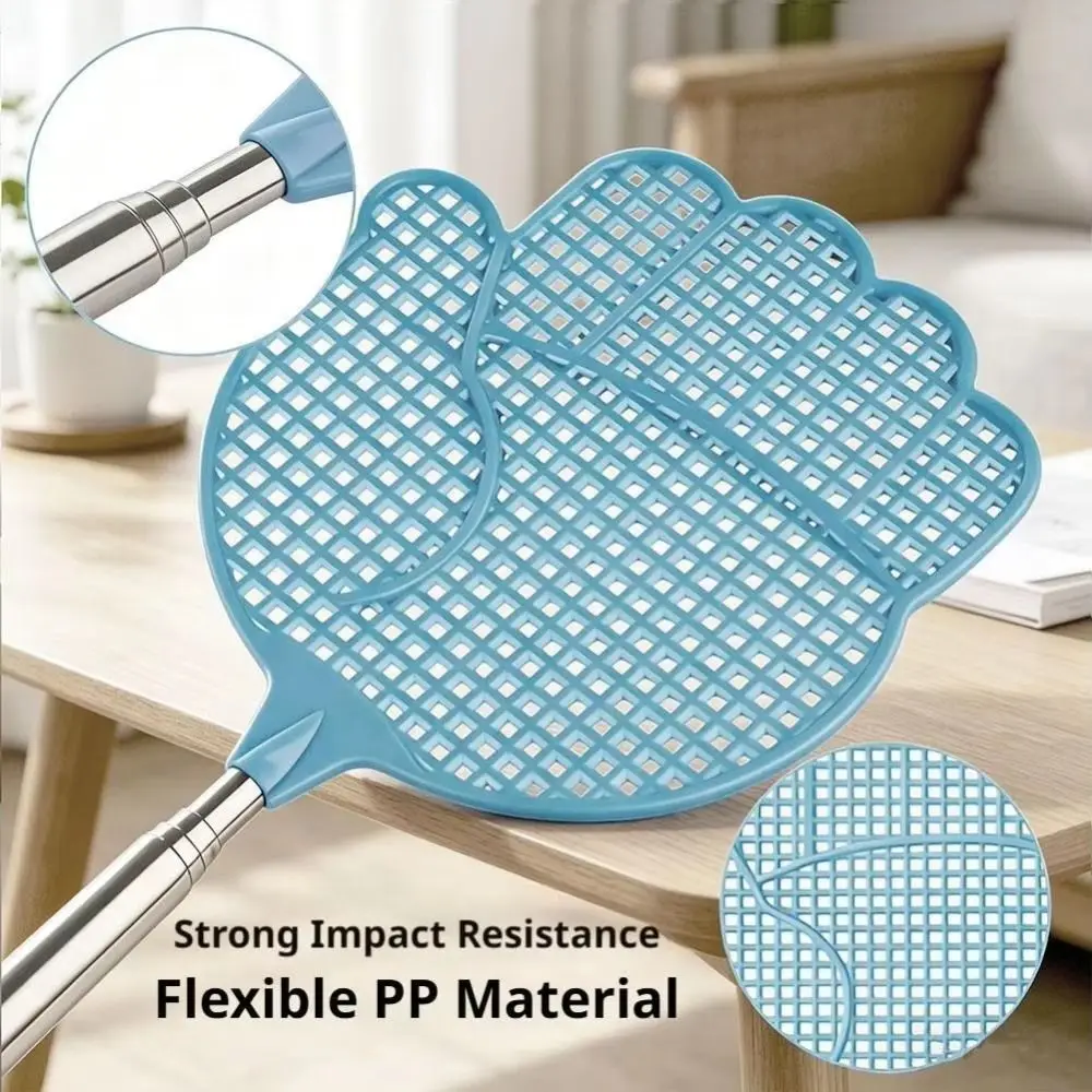 5Pcs Retractable Palm Shaped Fly Swatter Durable Portable Manual Fly Swatter Flexible Long Handle Extendable Bug Swatter