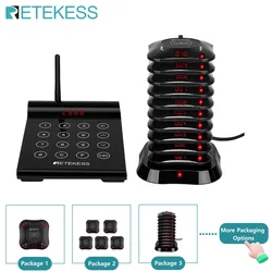 Retekess TD164 Wireless Paging Queuing System Restaurant Pager Vibrator Coaster Buzzer Bell Receivers For Cafe Bar Food Court