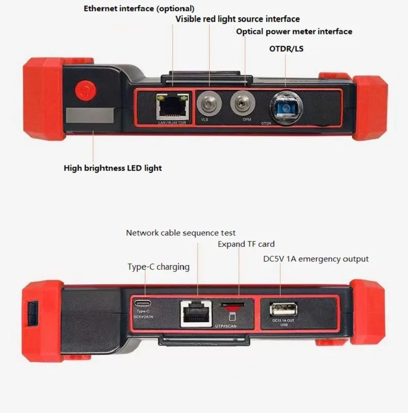 Imagem -04 - Multi-funcional Otdr Óptica Tester Optical Breakpoint Fault Detector Instalação Opm Opm Touch Screen Mot50