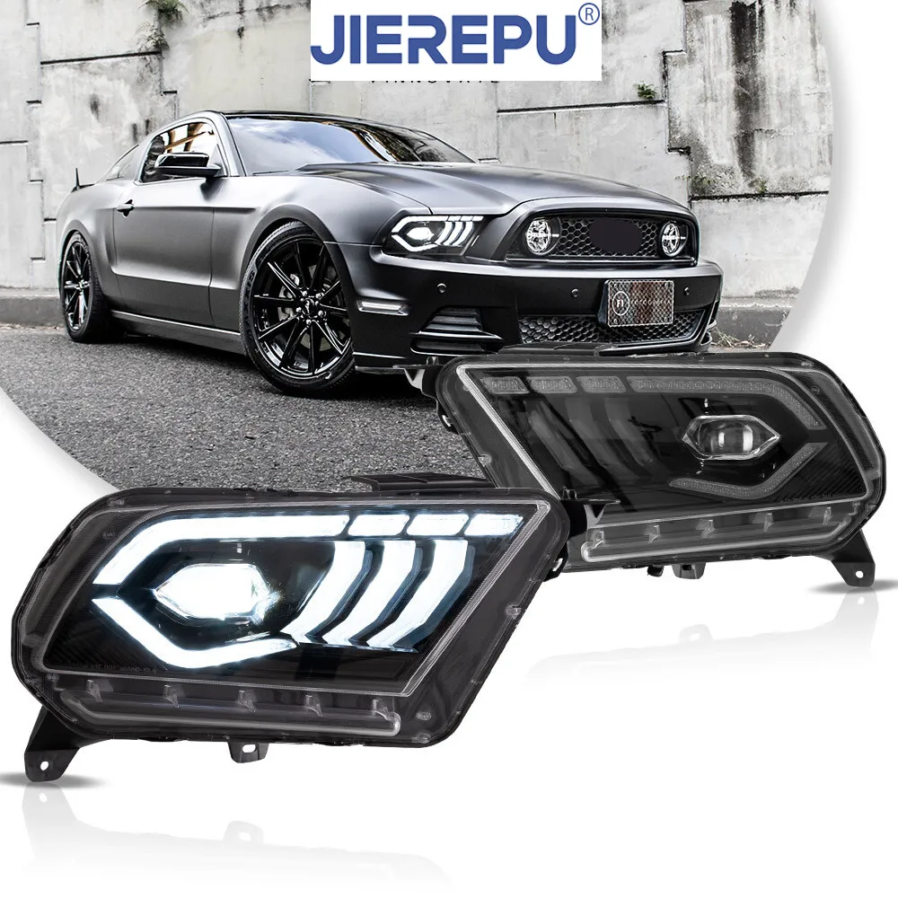 

1Pair Turn Signal For 2010-2014 Ford Mustang Black Halo LED Projector Headlights W/Animation
