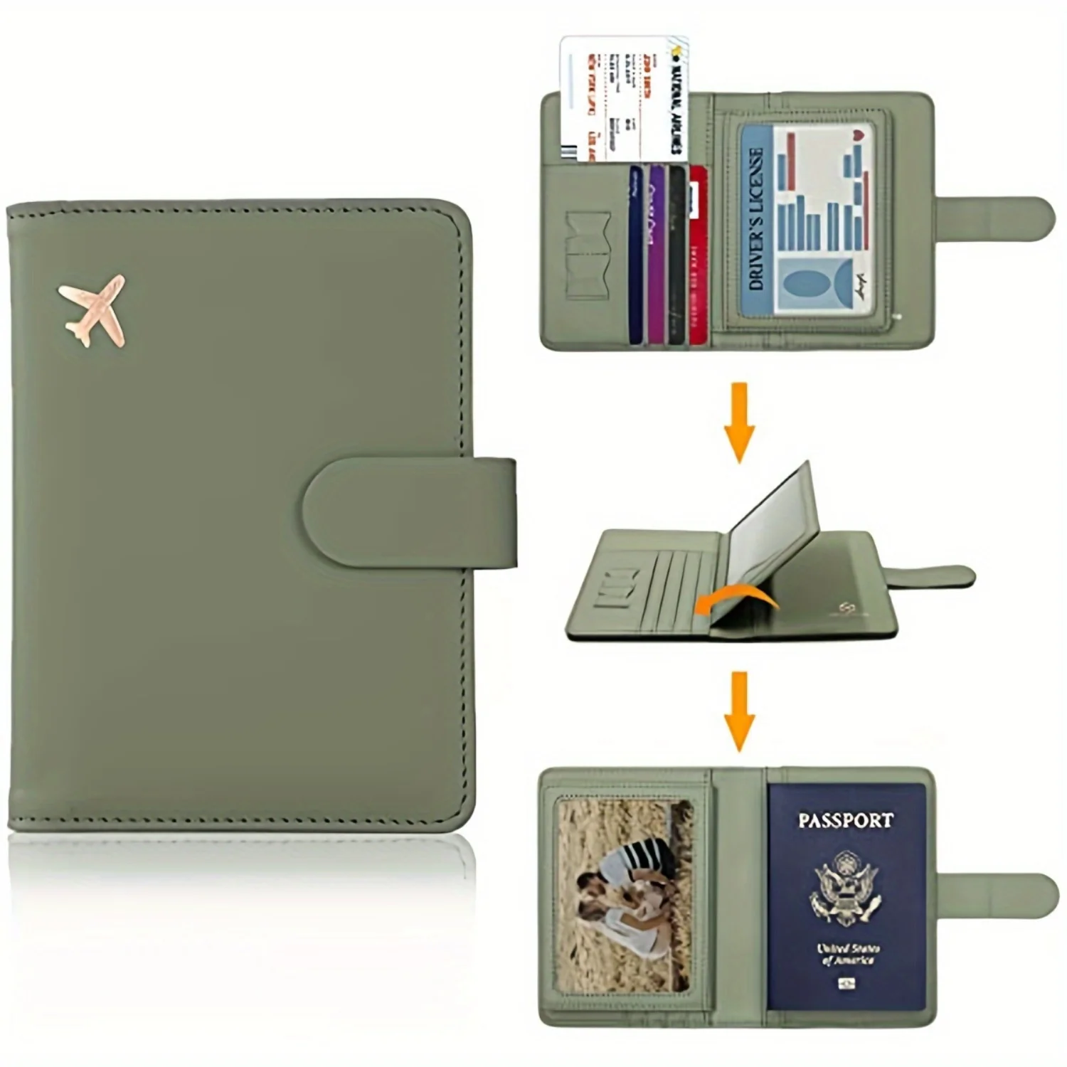 

RFID Blocking PU Leather Passport Holder with Card Slots - Cute Waterproof Travel Wallet" - Stylish Passport Cover for Secure Tr
