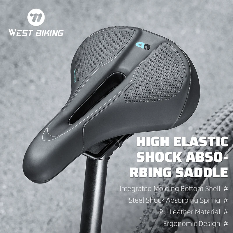 

WEST BIKING Mountain Bicycle Saddle Ergonomics Hollow Design Breathable Cycling Seat Widenen Road Bike Shock Absorbing Cushion