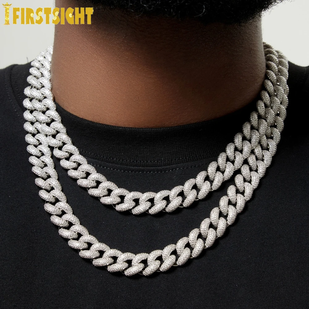 2024 New Silver Color Heavy Chunky Prong Cuban Link Chain Necklace